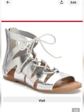 MUDD GIRLS Silver Gladiator Sandals